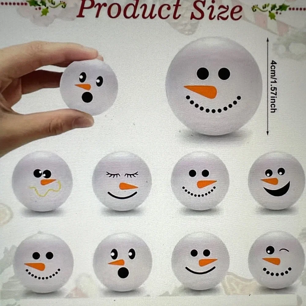 ❣️5|$25❣️ Last set 5 Snowman Christmas Stress Balls - White. 🆕